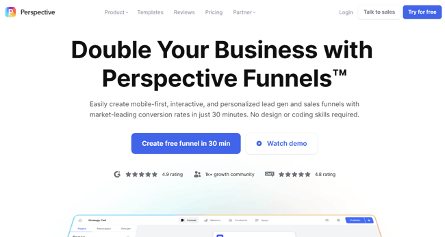 Perspective ClickFunnels alternative funnel builder templates