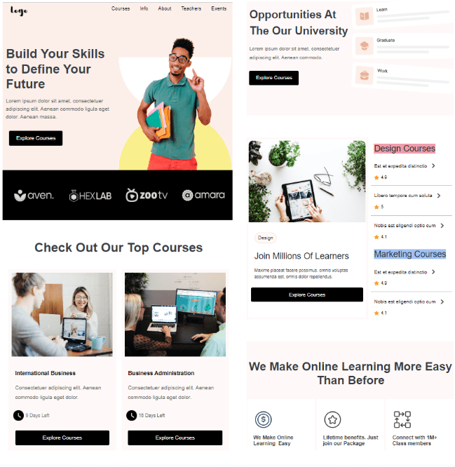 plantilla de email para newsletters de cursos online Beefree