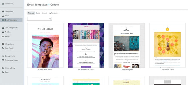 plantillas de correo electrónico Klaviyo