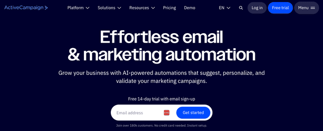 plataforma de automatización de email marketing de ActiveCampaign