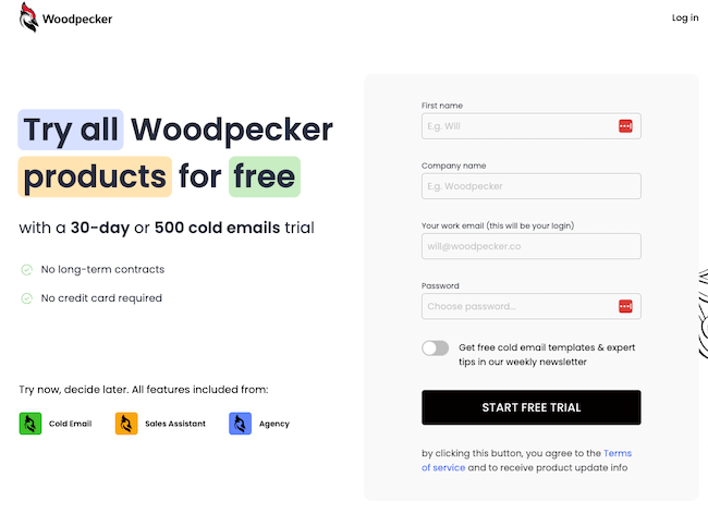 prueba gratuita del software de email outreach Woodpecker