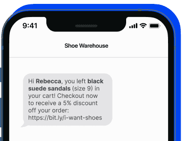recordatorio de texto sms de carrito abandonado