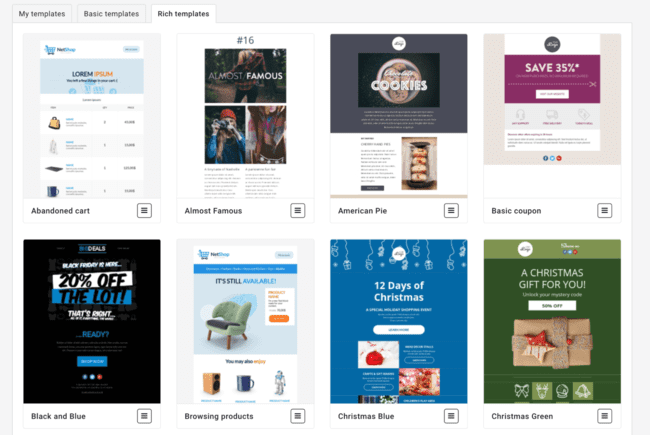 responsive email templates in MailUp