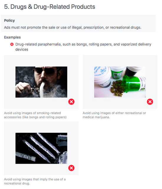 restricciones de los anuncios en Facebook