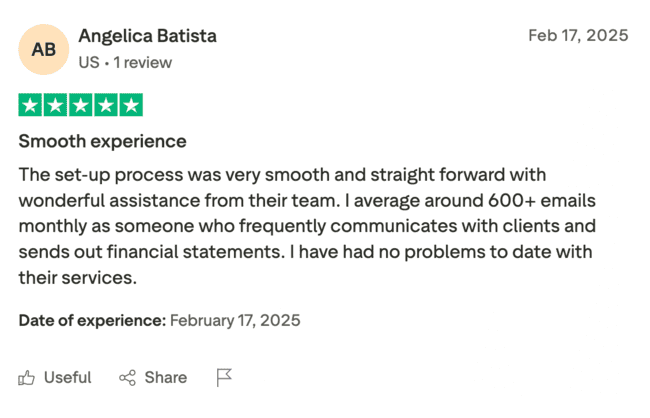 review of SMTP.com support team