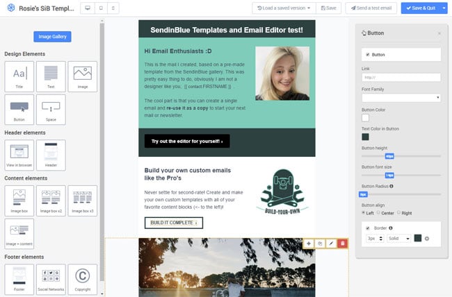 sendinblue editor de emails