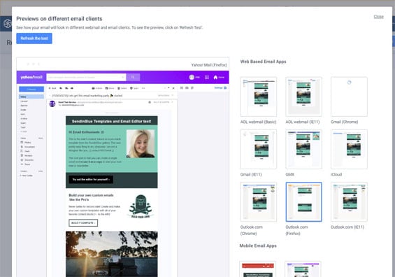 sendinblue prevista de correo electronico