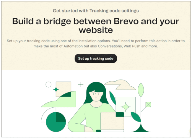 set up tracking code in Brevo
