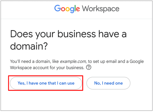 setting up an existing custom domain in your Google Workspace account