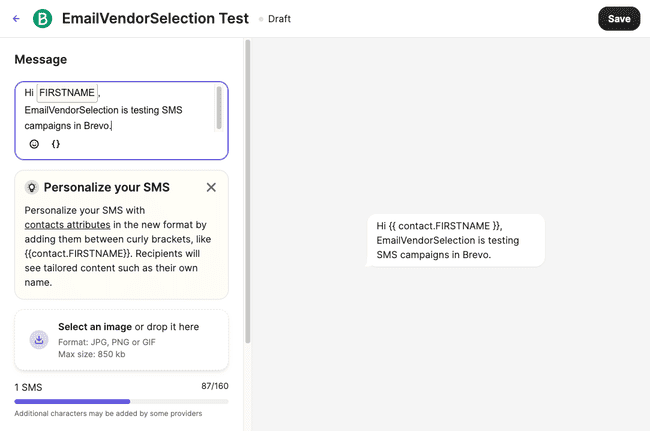 setting up an sms campaign in Brevo