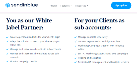 software de email marketing SaaS de marca blanca