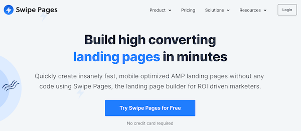 Swipe Pages a great landing page builder