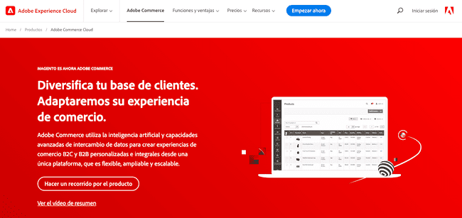 tienda de comercio electrónico magento de marca blanca