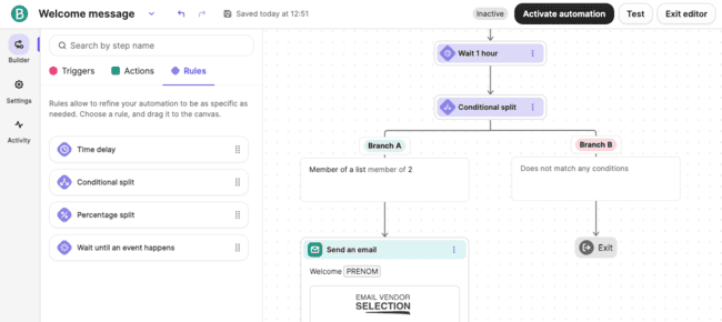 using conditions in your automation in Brevo