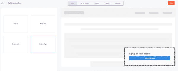 ventana emergente reseña de Engagebay