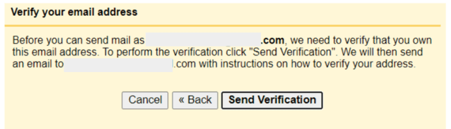 verify your existing email address in your Gmail account